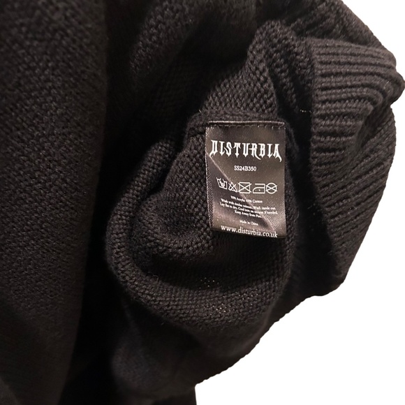 DISTURBIA Embroidered Roses Cotton Blend Crew Neck Sweater XL - Picture 7 of 7